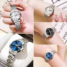 ROLENDO Luxury Men's Automatic Watch Perpetual Calendar Moonphase Stainless Steel Waterproof Luminous High-End Wristwatch Gift