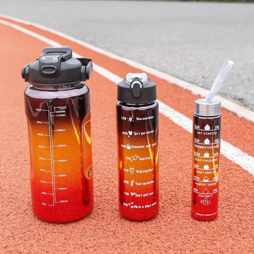 3Pcs Leakproof Water Bottle with Times Regular