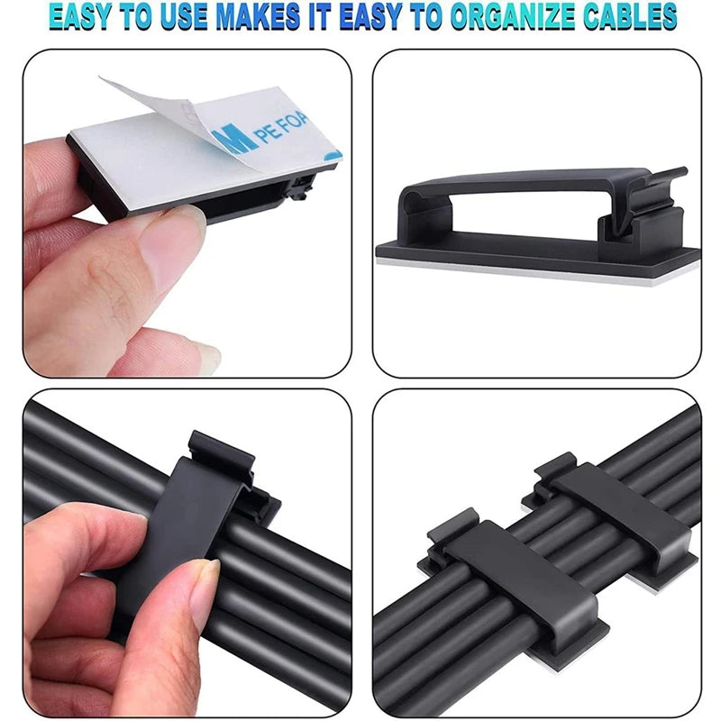 10 Pics Adhesive Cable Organizer Clips Regular
