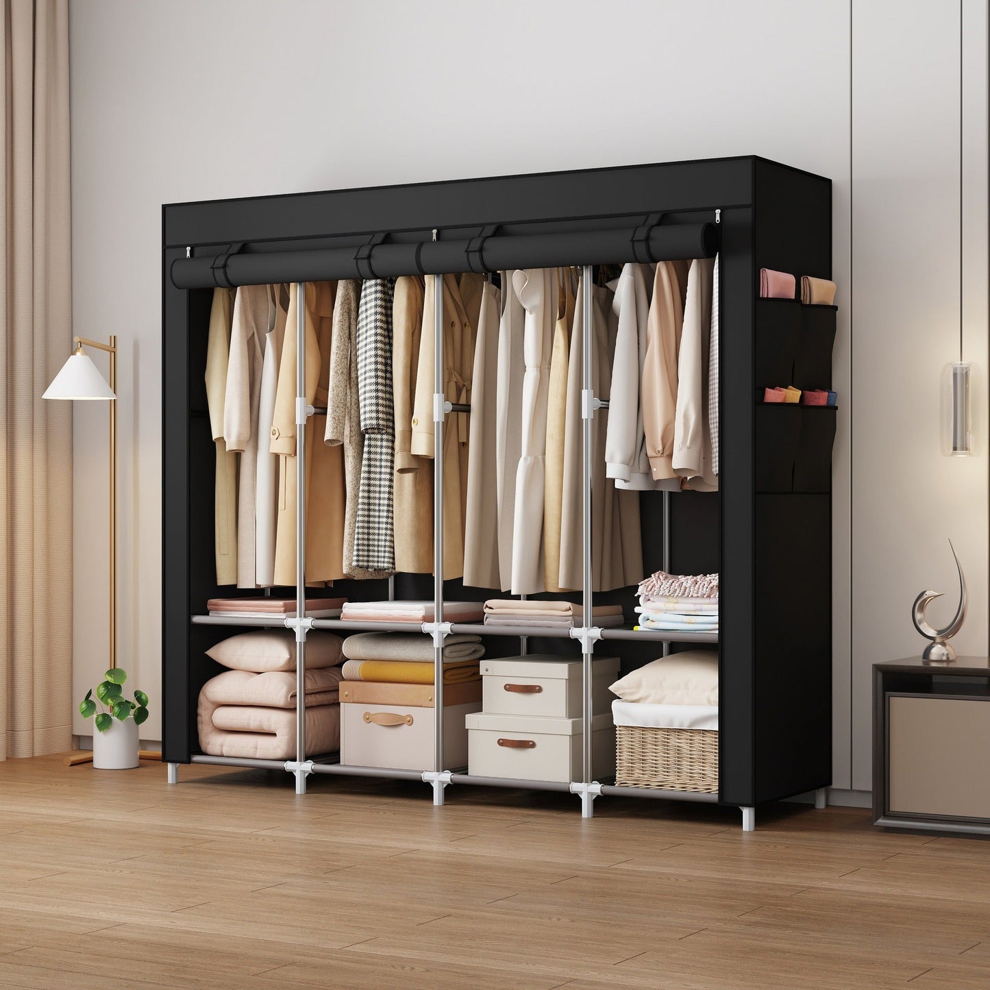 Portable Wardrobe Non-Woven Fabric Closet Shelf Regular