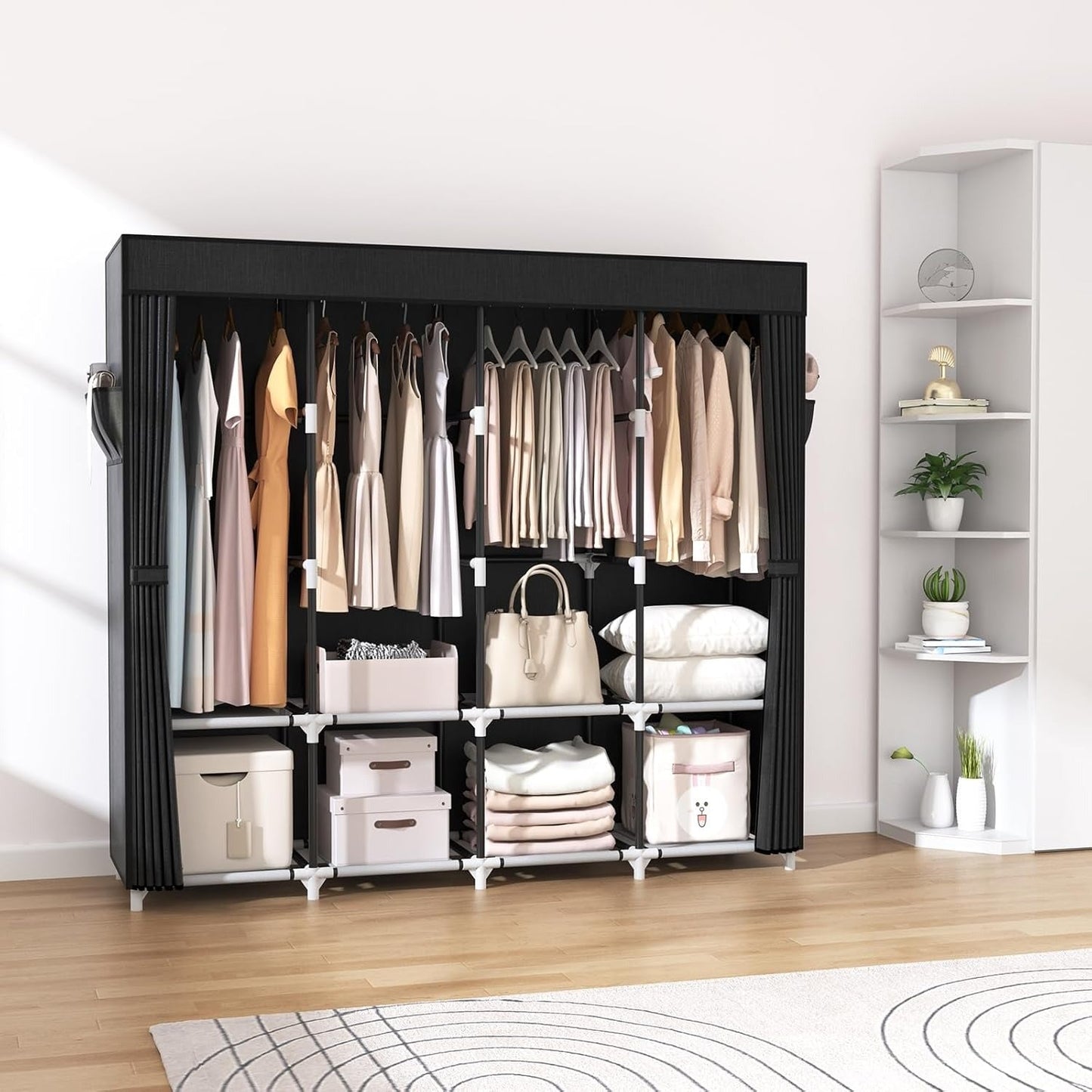 Portable Wardrobe Non-Woven Fabric Closet Shelf Regular