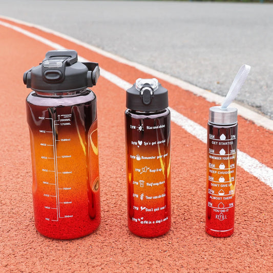 3Pcs Leakproof Water Bottle with Times Regular