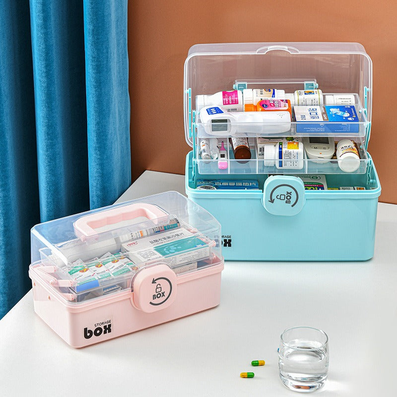 Protable Multilayer Medicine Storage Box Regu